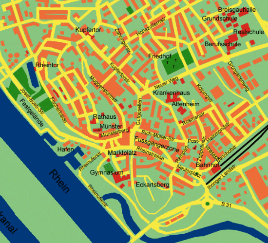Innenstadtplan von Breisach